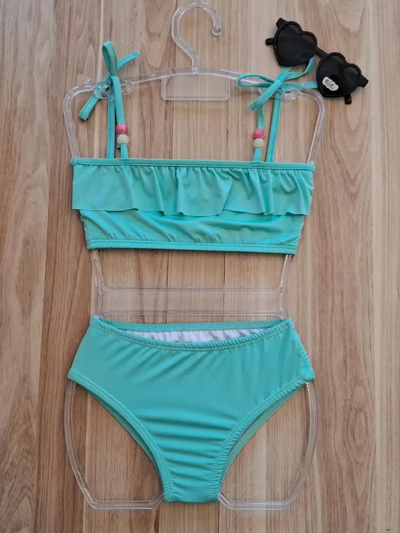 Conjunto Banho Renda Turquesa